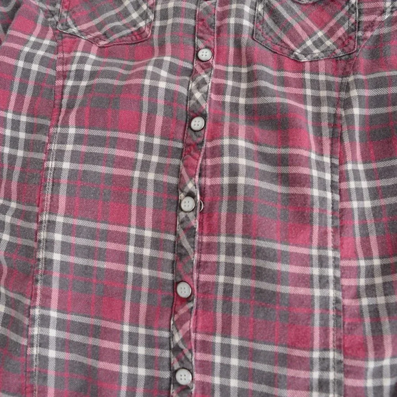 Harley-Davidson Burgundy Checker Snap Front Button Up Shirt Med - Picture 7 of 12